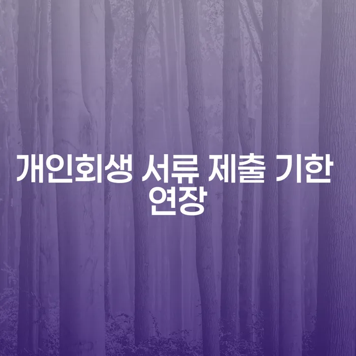 개인회생 서류 제출 기한 연장, 어떻게 해야 할까요?