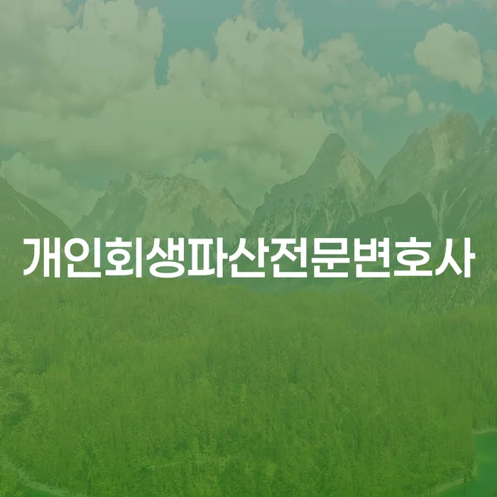 김포시 개인회생파산전문변호사 관련 정보
